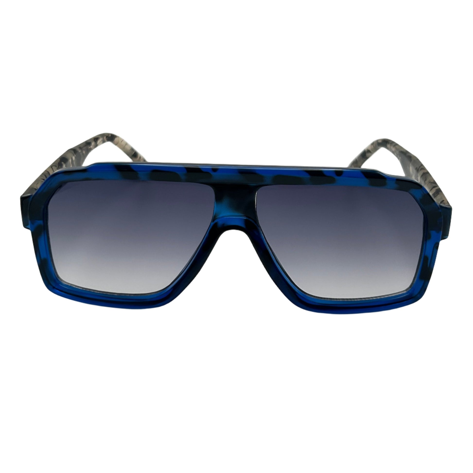 Black/Blue Square Lens Sunglasses