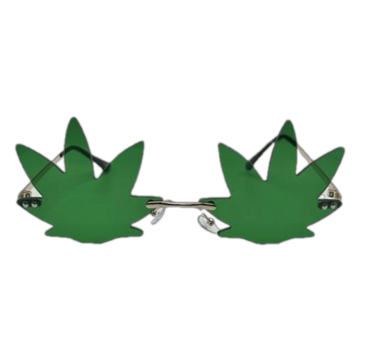 Green Weed Leaf Novelty Sunglasses