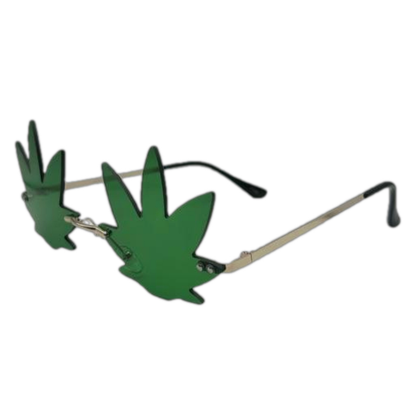 Green Weed Leaf Novelty Sunglasses