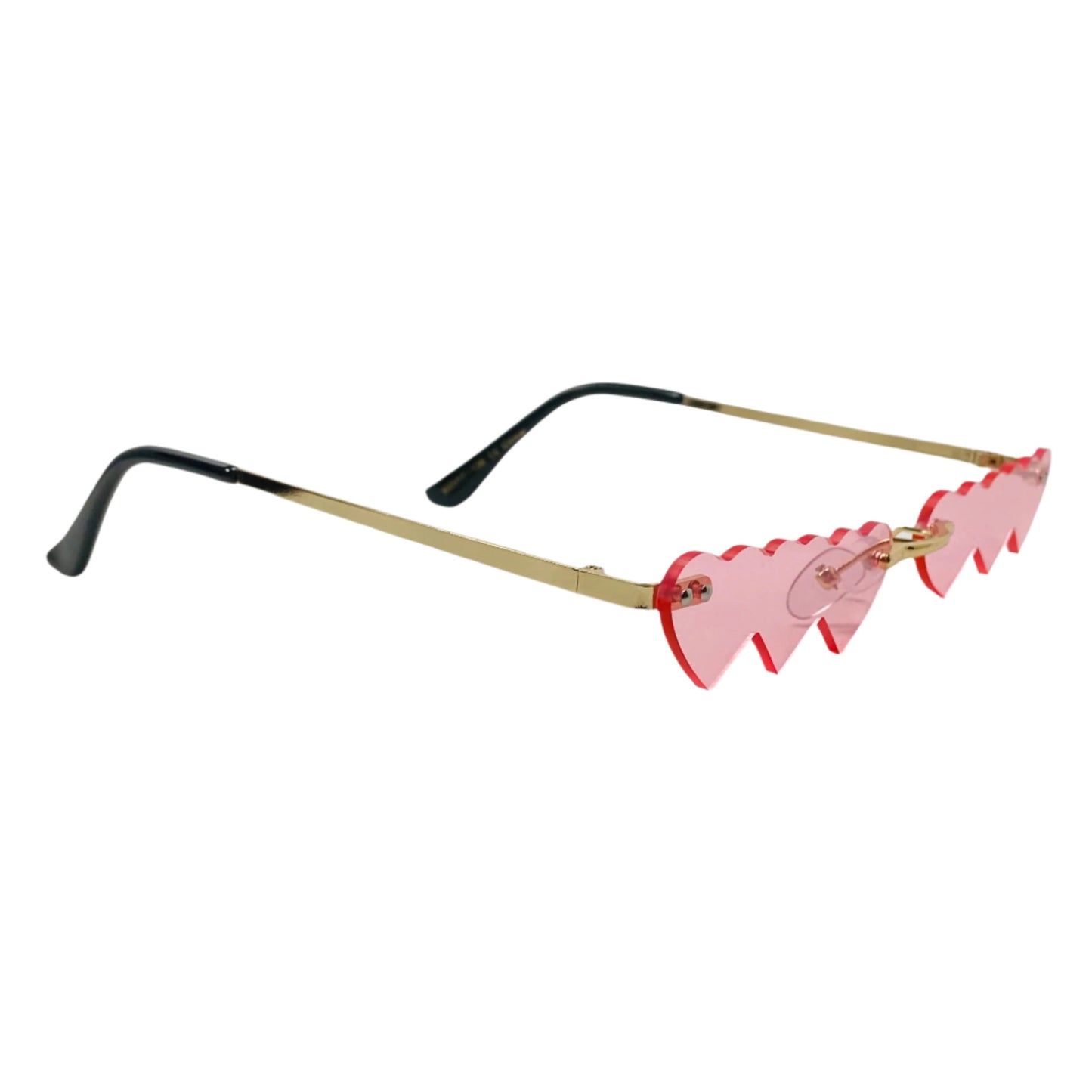 6080 (C) | Triple Heart Rimless Novelty Sunglasses