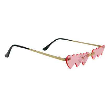 6080 (C) | Triple Heart Rimless Novelty Sunglasses