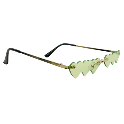 6080 (C) | Triple Heart Rimless Novelty Sunglasses