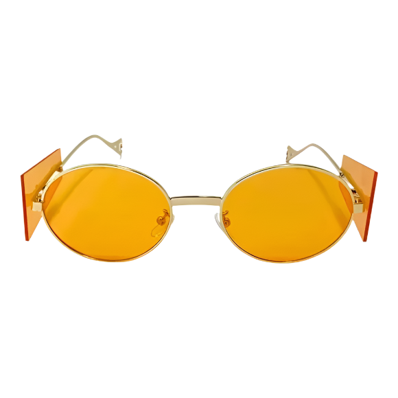 Orange Oval Lens Sunglasses with Side Blinders