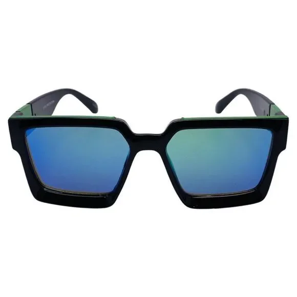 Green Mirror Square Sunglasses
