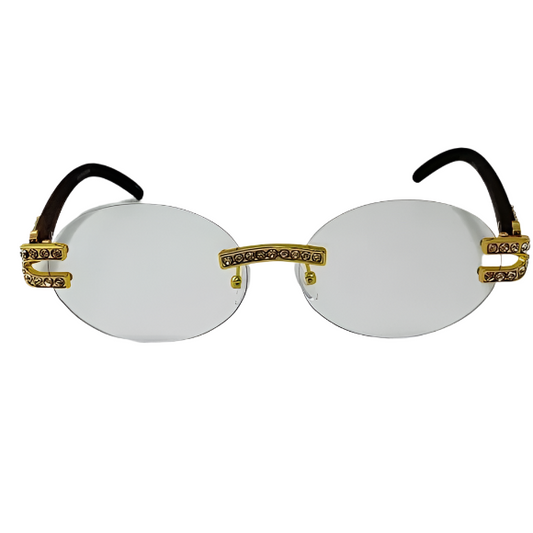 Dark Brown Clear Lens Oval Glasses