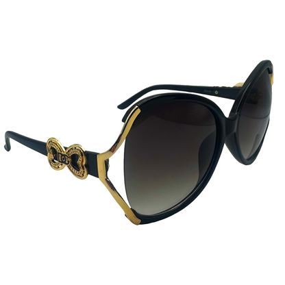 5011 | The Lovestruck- Oversize Butterfly Style Sunglasses with heart accented temple