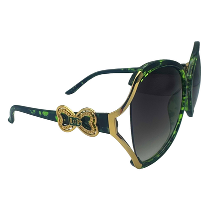 5011 | The Lovestruck- Oversize Butterfly Style Sunglasses with heart accented temple