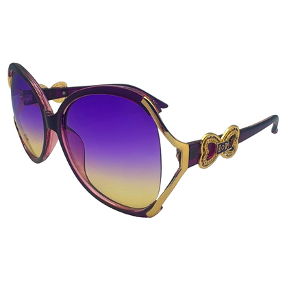 5011 | The Lovestruck- Oversize Butterfly Style Sunglasses with heart accented temple