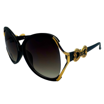 5011 | The Lovestruck- Oversize Butterfly Style Sunglasses with heart accented temple