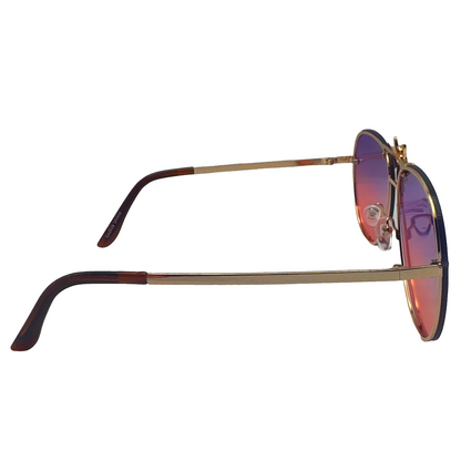 5010 | Queen B - Oversize Rimless Aviator Sunglasses with Accent