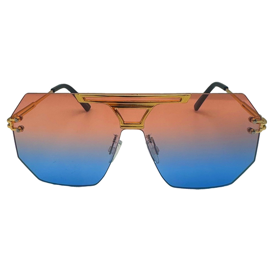 5008 | Skyline - Flat-Top Shield Sunglasses with two tone lenses