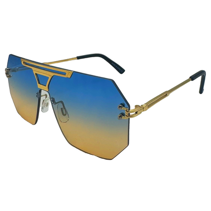 5008 | Skyline - Flat-Top Shield Sunglasses with two tone lenses