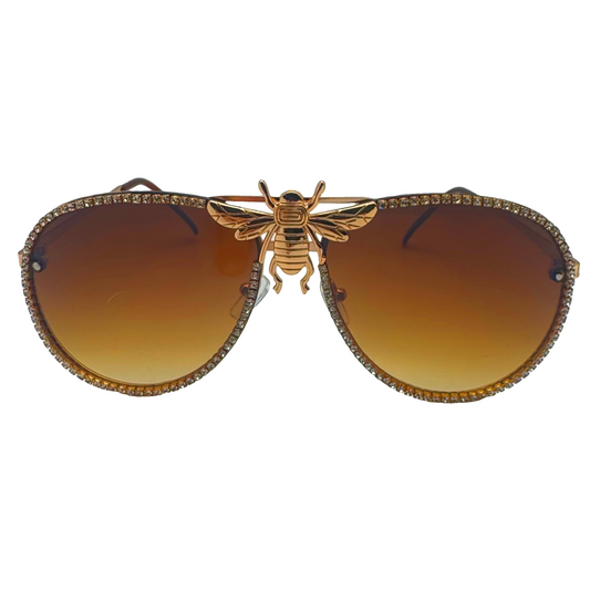 5007 | Nector - Classic Aviator Sunglasses with accented rims and insect detail