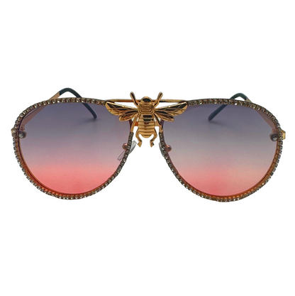 5007 | Nector - Classic Aviator Sunglasses with accented rims and insect detail
