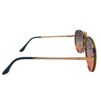 5007 | Nector - Classic Aviator Sunglasses with accented rims and insect detail