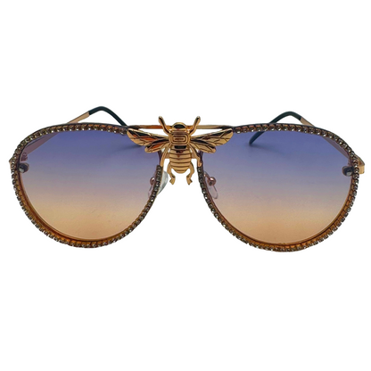 5007 | Nector - Classic Aviator Sunglasses with accented rims and insect detail