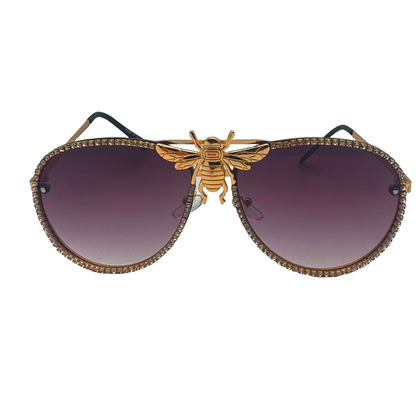 5007 | Nector - Classic Aviator Sunglasses with accented rims and insect detail