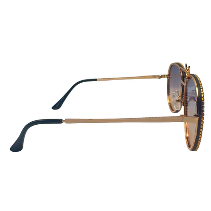 5007 | Nector - Classic Aviator Sunglasses with accented rims and insect detail