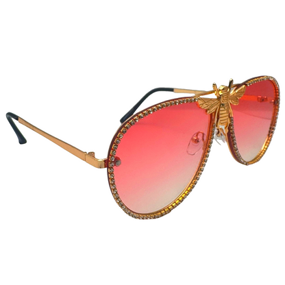 5007 | Nector - Classic Aviator Sunglasses with accented rims and insect detail