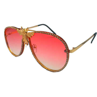 5007 | Nector - Classic Aviator Sunglasses with accented rims and insect detail