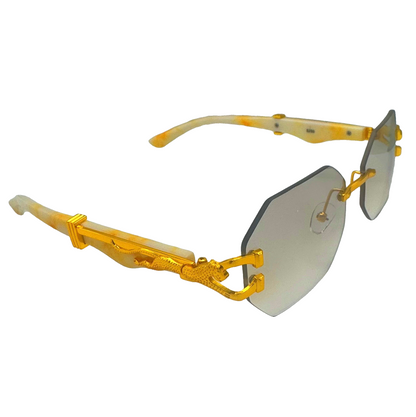 5006 | The Facet - Rimless Octagon Lens Sunglasses