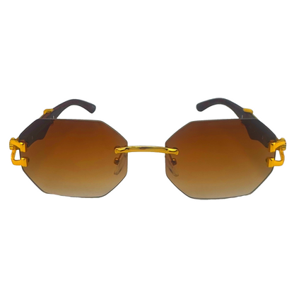 5006 | The Facet - Rimless Octagon Lens Sunglasses