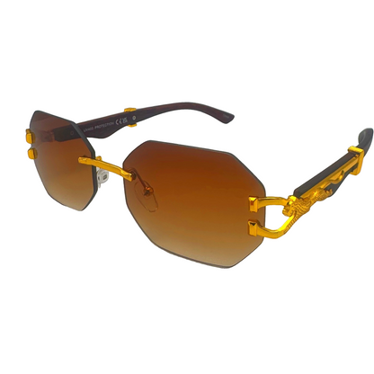 5006 | The Facet - Rimless Octagon Lens Sunglasses