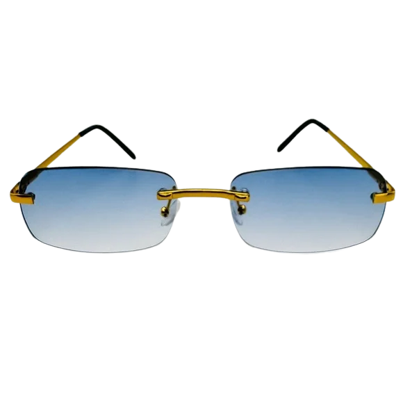 Black sunglasses with colorful embellishments on a white background