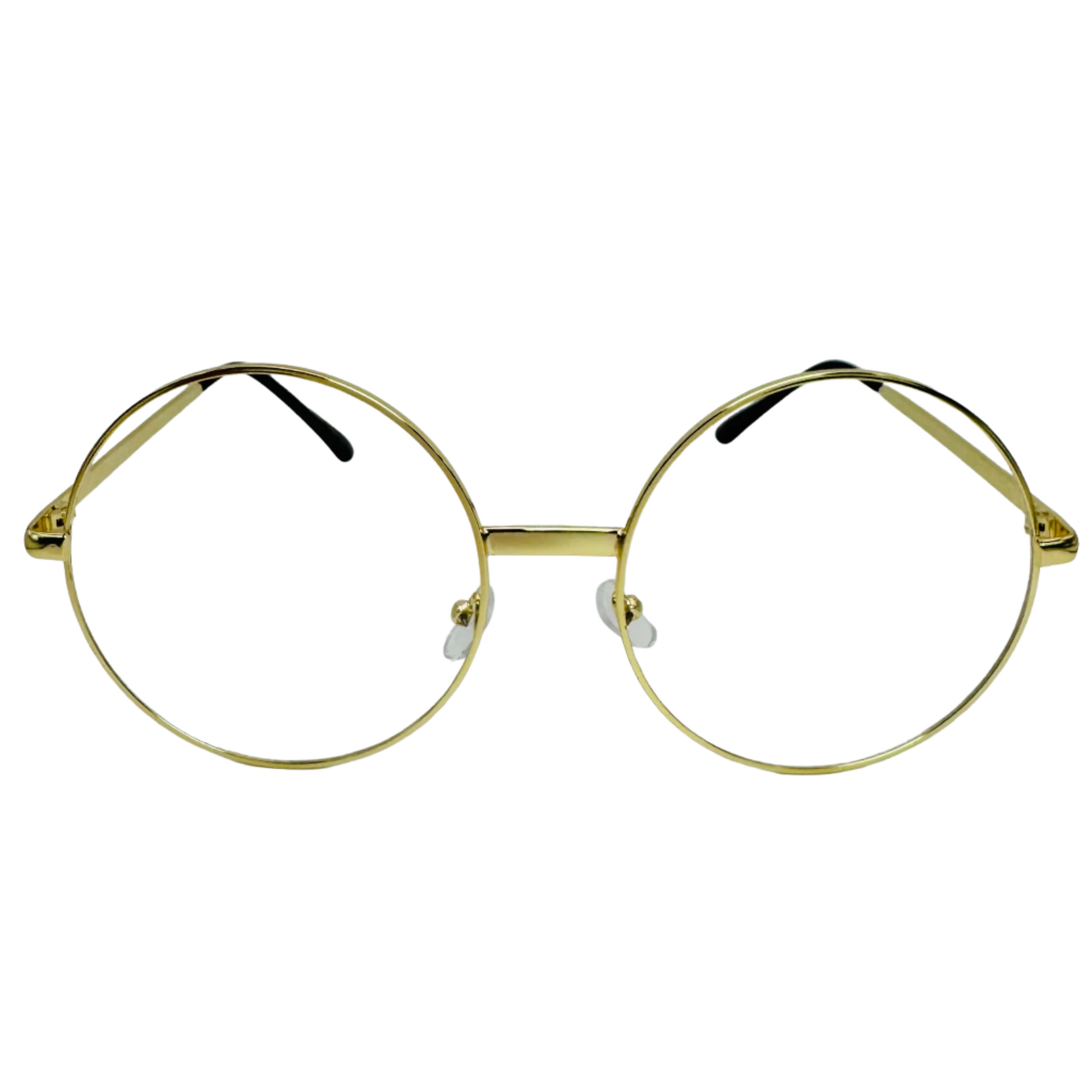 Gold Clear Lens Circle Glasses - Non Prescription