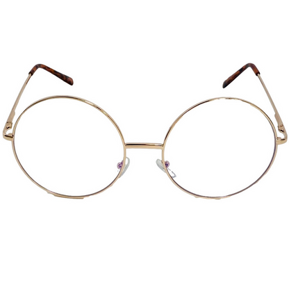 Gold Round Clear Lens Blue Light Blocking Glasses
