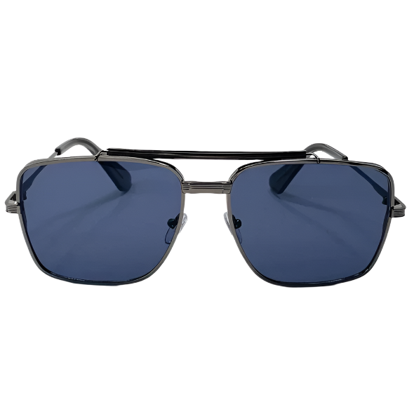 Gun Metal Square Lens Aviator Sunglasses