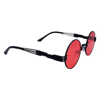 6146 | Round Steampunk Sunglasses with Spring Accents