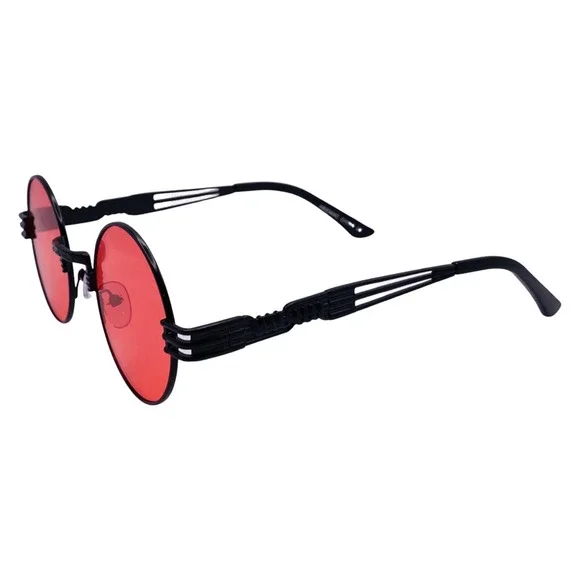 6146 | Round Steampunk Sunglasses with Spring Accents