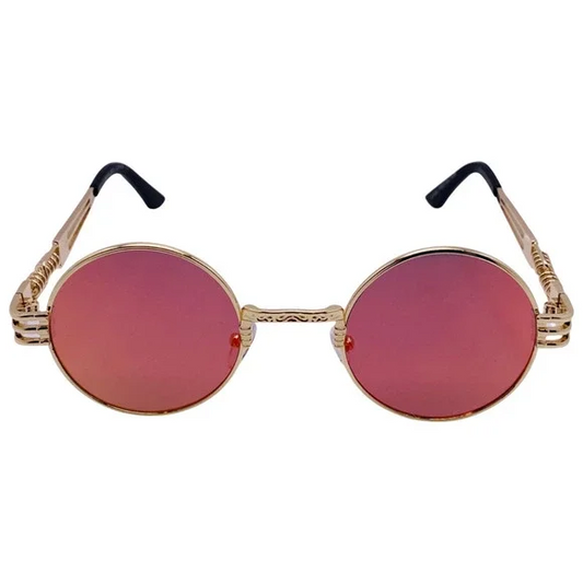 6146 | Round Steampunk Sunglasses with Spring Accents
