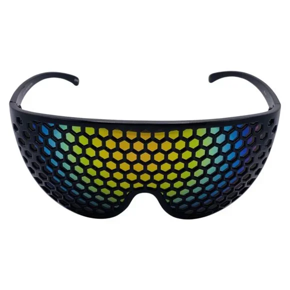 Black/Rainbow Sport Shield Sunglasses