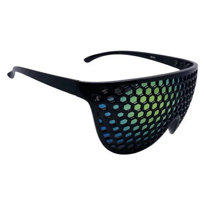 Black/Rainbow Wrap Shield Sunglasses