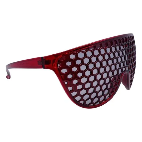 Maroon Wrap Shield Sunglasses