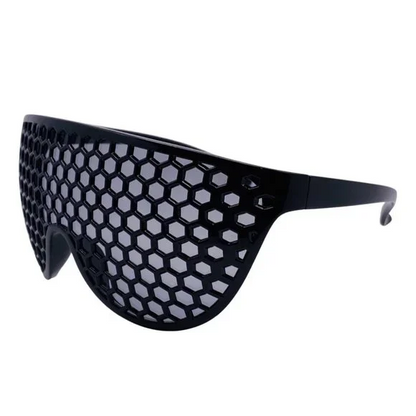 Black Wrap Shield Sunglasses