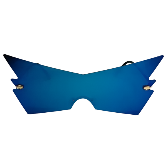 Blue Mirror Lens Shield Sunglasses