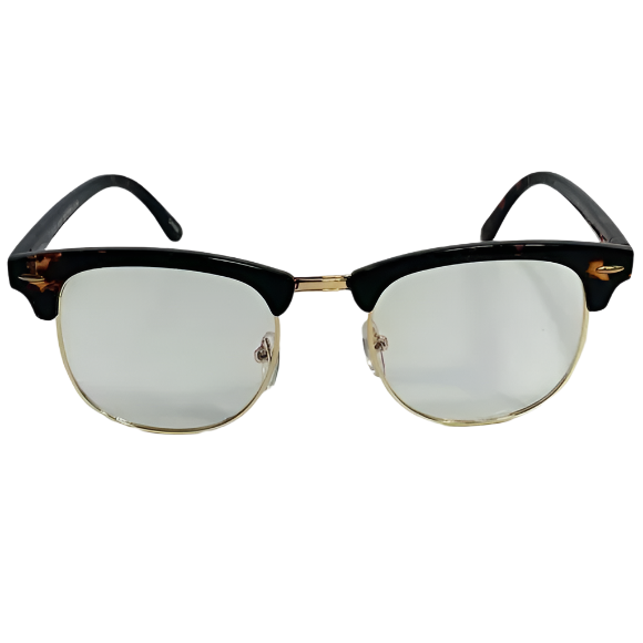 Tortoise/Gold Half Frame Blue Light Blocking Glasses