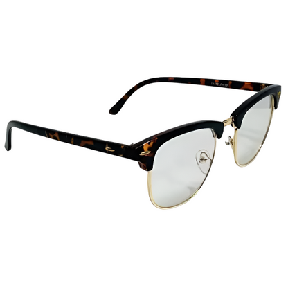 6096 | Clear Lens Half Frame Blue Light Glasses - Non-Prescription