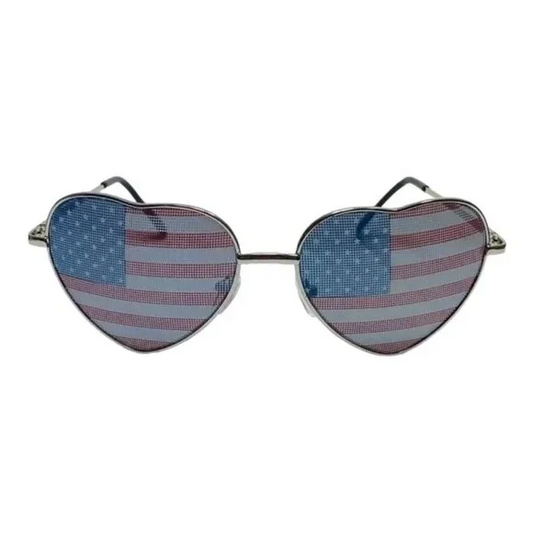 USA Flag Heart Novelty Sunglasses