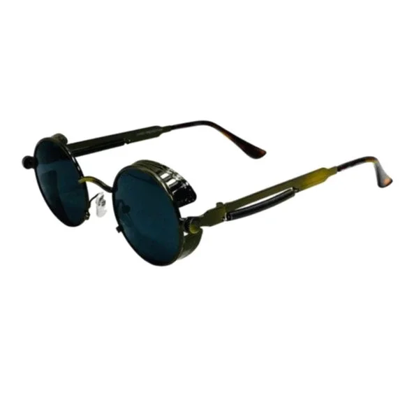 6094 | Round Steampunk Sunglasses with Spring Accents