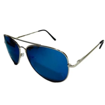(C) 6004 | Blue Mirror Aviator Sunglasses