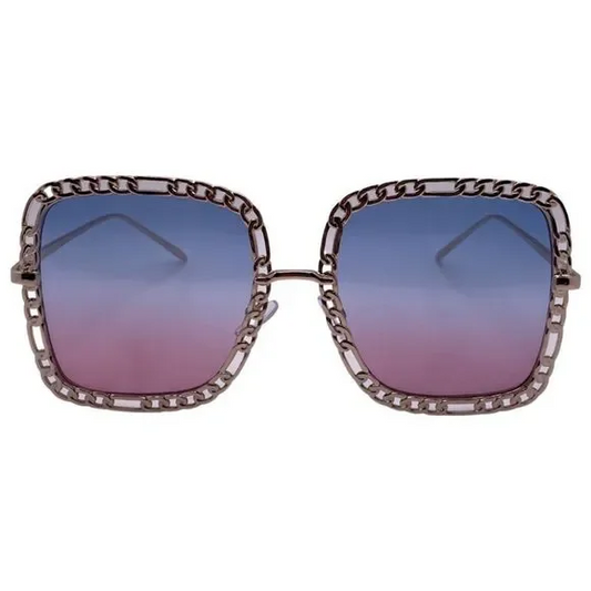 Pink/Purple Chain Accented Ladies Sunglasses