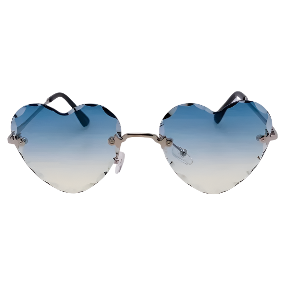 Green/Yellow Rimless Heart Sunglasses