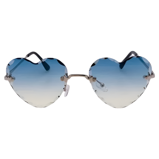 Green/Yellow Rimless Heart Sunglasses