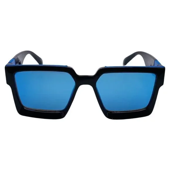 Blue Mirror Square Sunglasses