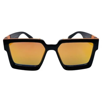 Gold Mirror Square Sunglasses