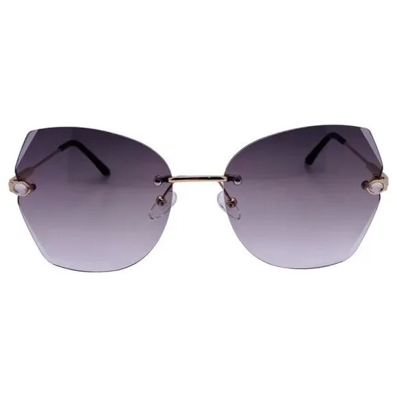 Black Rimless Ladies Butterfly Sunglasses